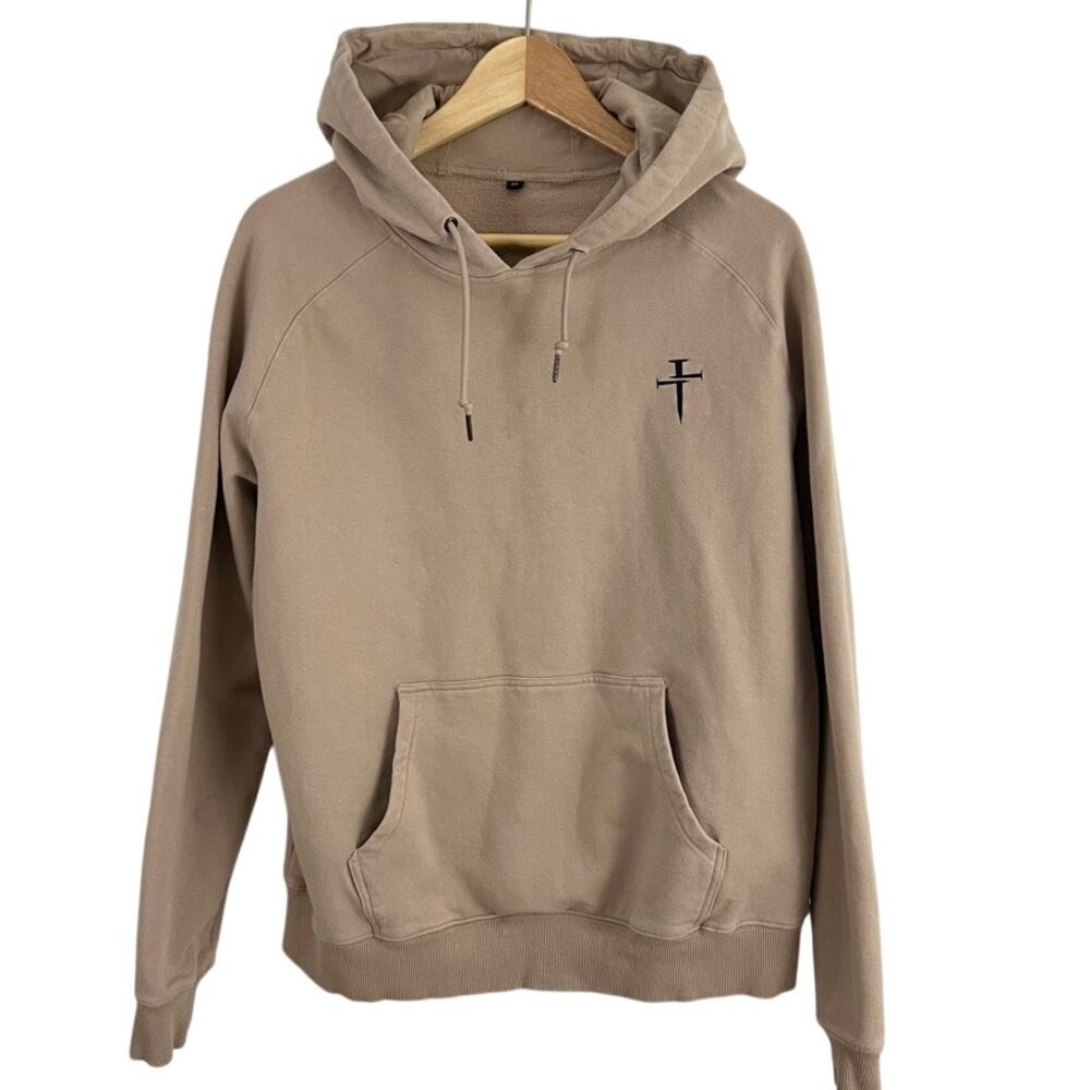 Three Nails Hoodie Sweatshirt Tan Women Size‎ XL